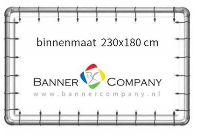 Buizenframe hangend met spandoek 230x180