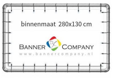 Buizenframe hangend met spandoek 280x130