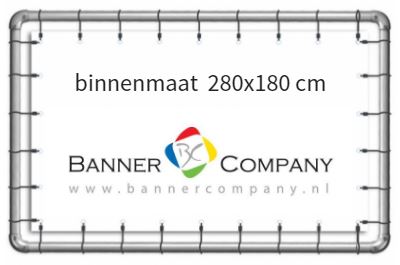 Buizenframe hangend met spandoek 280x180