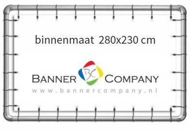 Buizenframe hangend met spandoek 280x230