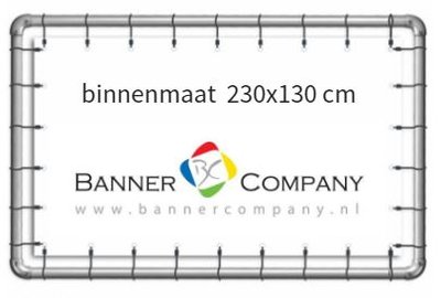 Buizenframe hangend met spandoek 230x130