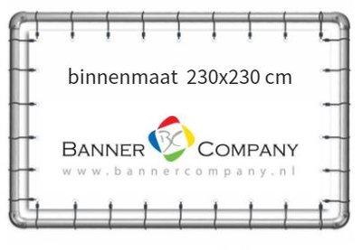 Buizenframe hangend met spandoek 230x230